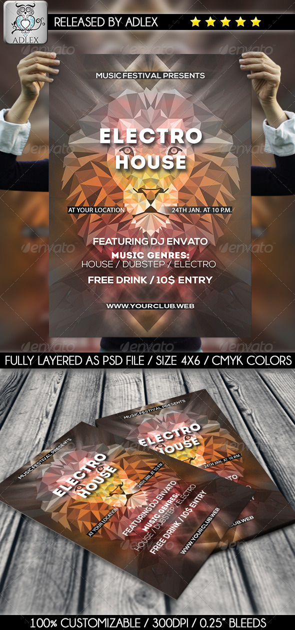 GraphicRiver Minimalistic Lion Flyer 8505195 GraphicRiver Minimalistic Lion Flyer 8505195