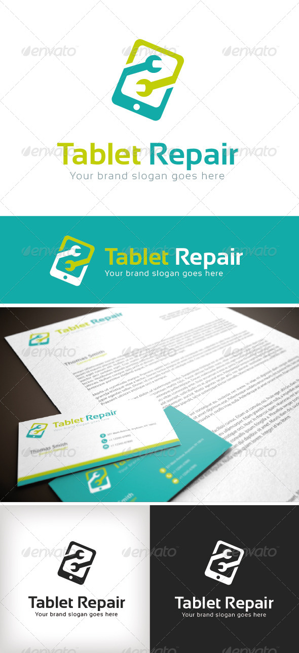 GraphicRiver Tablet Repair Logo Template 8761355 GraphicRiver Tablet Repair Logo Template 8761355