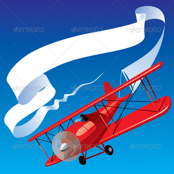 GraphicRiver Airplane with a Banner 8761415 GraphicRiver Airplane with a Banner 8761415
