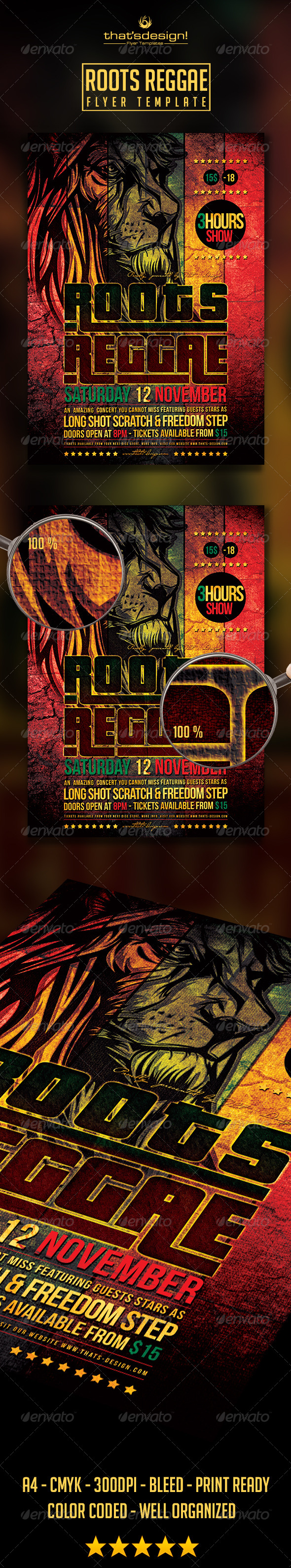 Roots Reggae Flyer Template (Concerts)