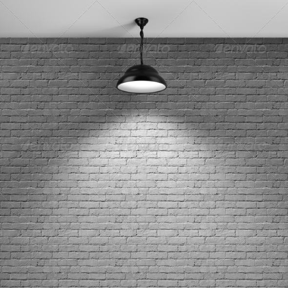 GraphicRiver Brick Wall and Ceiling Lamp 8761939 GraphicRiver Brick Wall and Ceiling Lamp 8761939
