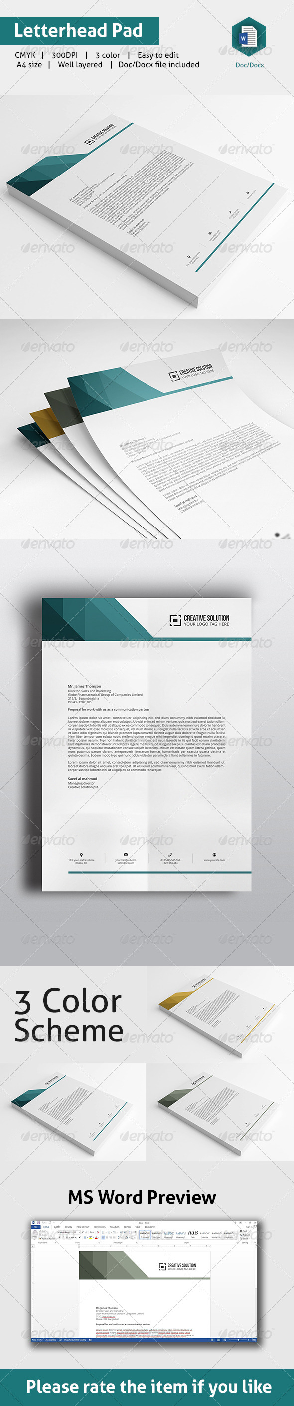 GraphicRiver Letterhead Pad With MS Word 8756779 GraphicRiver Letterhead Pad With MS Word 8756779