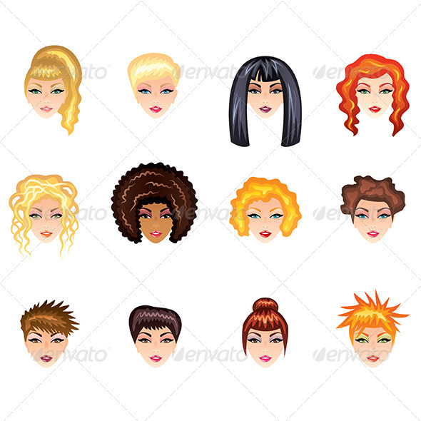 GraphicRiver Woman Hair Style Vector Set 8765246 GraphicRiver Woman Hair Style Vector Set 8765246