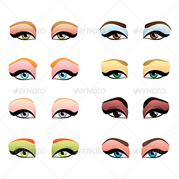 GraphicRiver Woman Eyes with Different Makeup 8765259 GraphicRiver Woman Eyes with Different Makeup 8765259