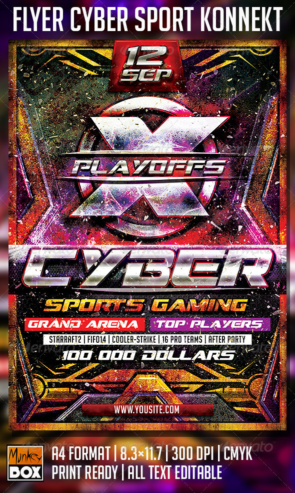 GraphicRiver Flyer Cyber Sport Konnekt 8765551 GraphicRiver Flyer Cyber Sport Konnekt 8765551