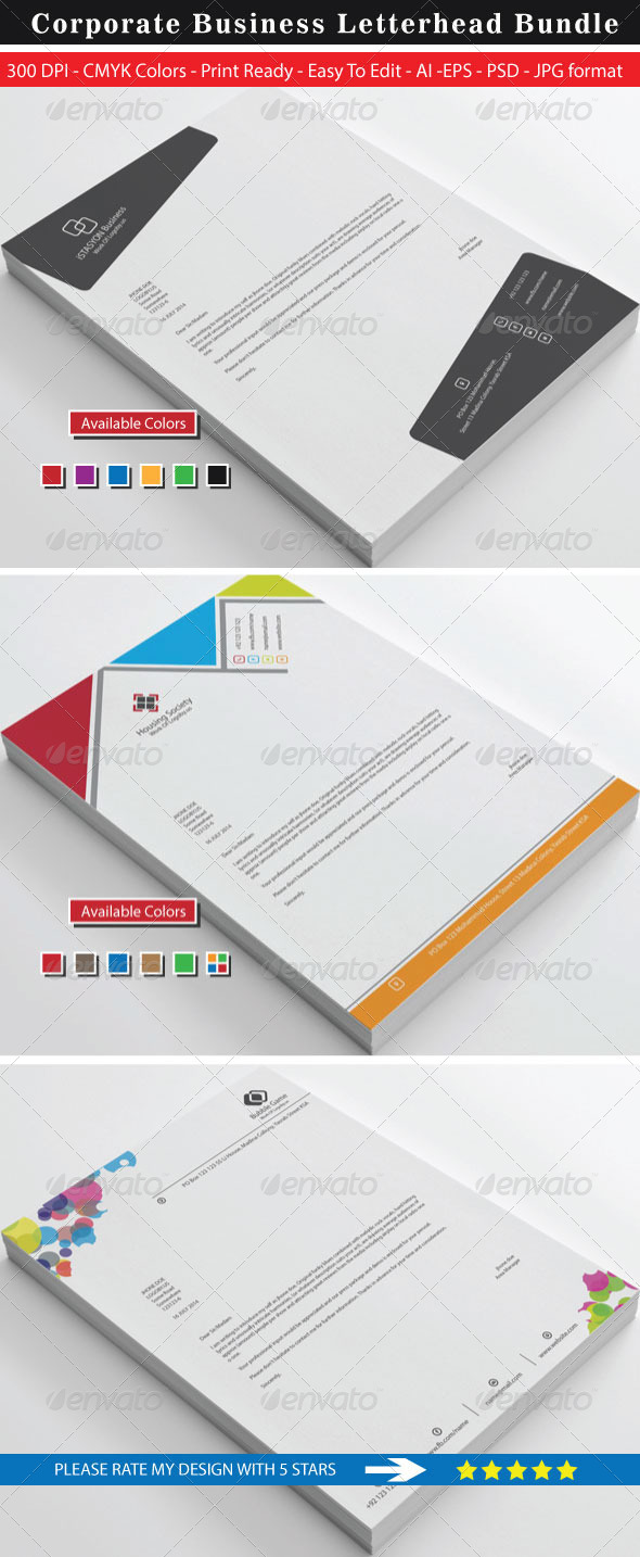 GraphicRiver Clean Stylish High Rated Letterhead Bundle 8766946 GraphicRiver Clean Stylish High Rated Letterhead Bundle 8766946