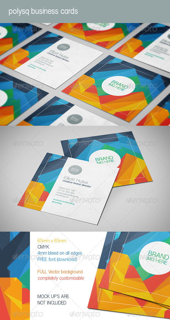 GraphicRiver Polysq Square Business Cards 8758380 GraphicRiver Polysq Square Business Cards 8758380