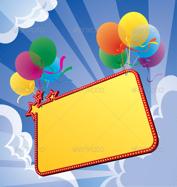 GraphicRiver Banner with Balloons 8767999 GraphicRiver Banner with Balloons 8767999