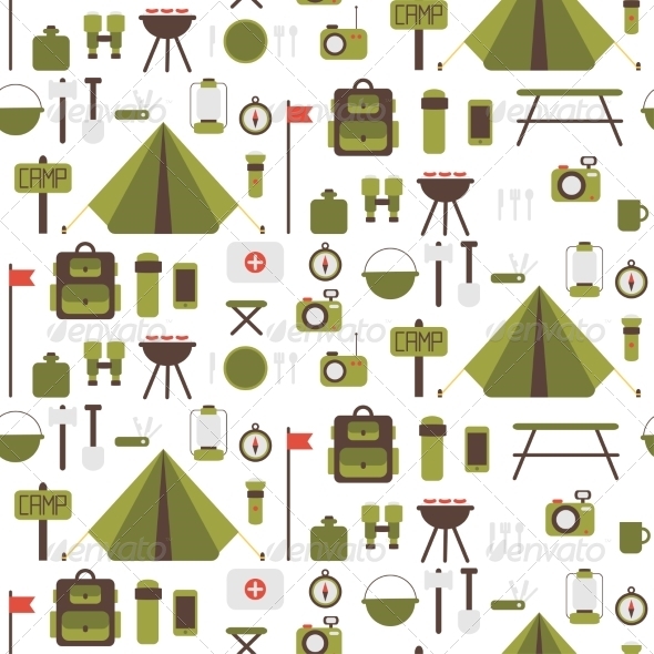 GraphicRiver Seamless Pattern of Flat Colorful Camping Icons 8768081 GraphicRiver Seamless Pattern of Flat Colorful Camping Icons 8768081