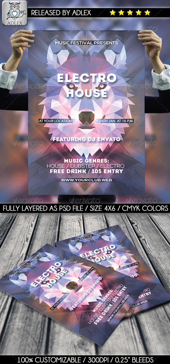 Minimalistic Wolf Flyer (Clubs & Parties)