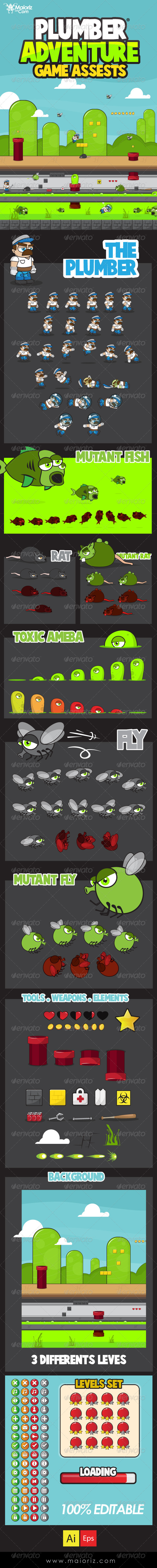 GraphicRiver Plumber Adventure Game Assets 8768721 GraphicRiver Plumber Adventure Game Assets 8768721