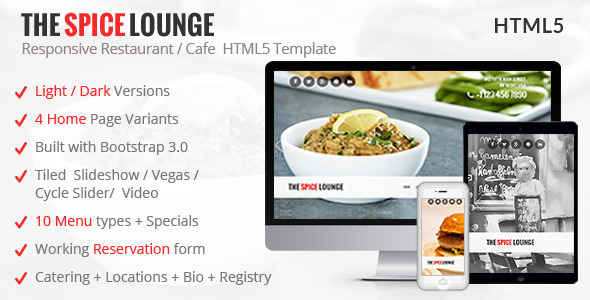 ThemeForest The Spice Lounge Restaurant Cafe HTML5 Template 8612005 ThemeForest The Spice Lounge Restaurant Cafe HTML5 Template 8612005
