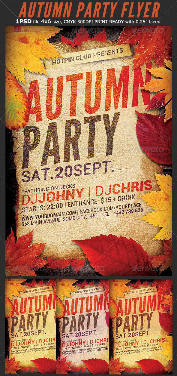 GraphicRiver Autumn Party Flyer Template 8769179 GraphicRiver Autumn Party Flyer Template 8769179