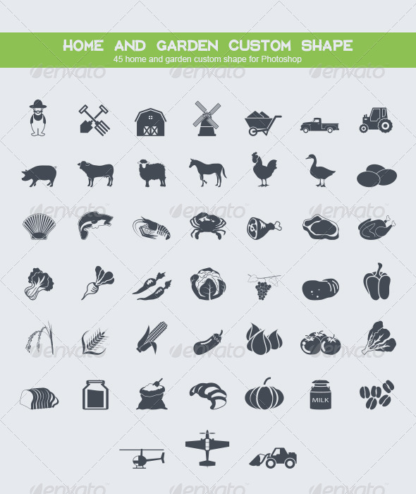 GraphicRiver 45 Home and Garden Custom Shape 8770639 GraphicRiver 45 Home and Garden Custom Shape 8770639
