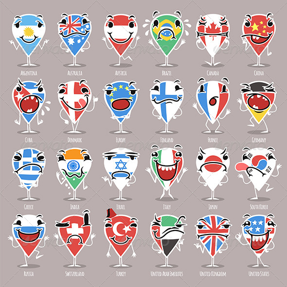 GraphicRiver Set of Cartoon Map Pointers With Expressions 8765200 GraphicRiver Set of Cartoon Map Pointers With Expressions 8765200