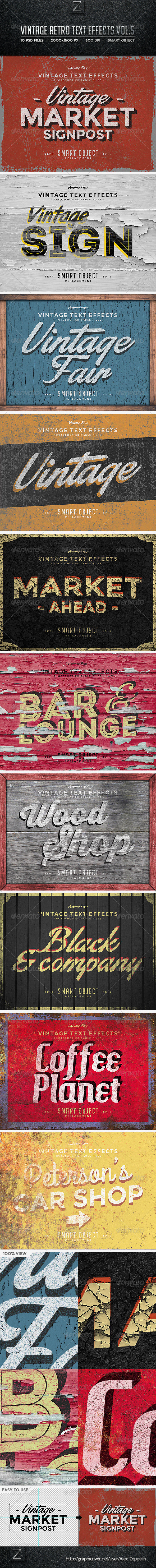 GraphicRiver Vintage Text Effects Vol.5 8774175 GraphicRiver Vintage Text Effects Vol.5 8774175