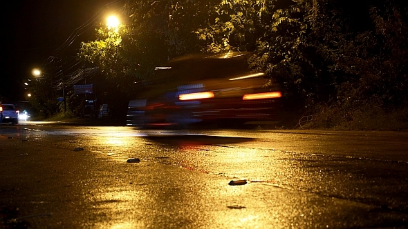 Night Road After Rain Night Road After Rain