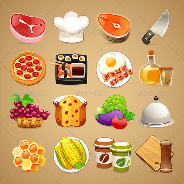 GraphicRiver Food and Kitchen Accessories Icons Set1.1 8771337 GraphicRiver Food and Kitchen Accessories Icons Set1.1 8771337