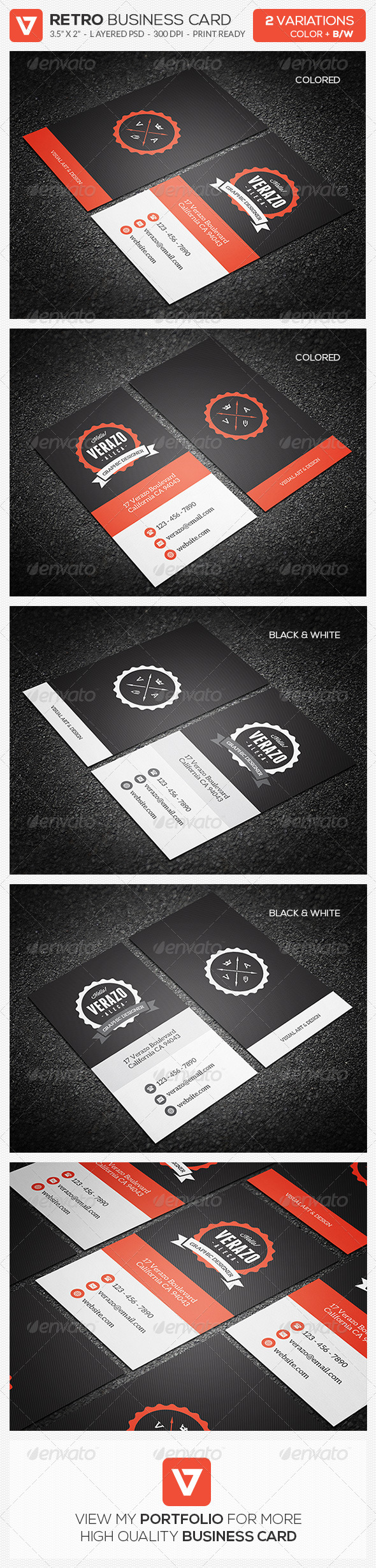 Creative Retro Vintage Business Card 03 (Retro/Vintage)