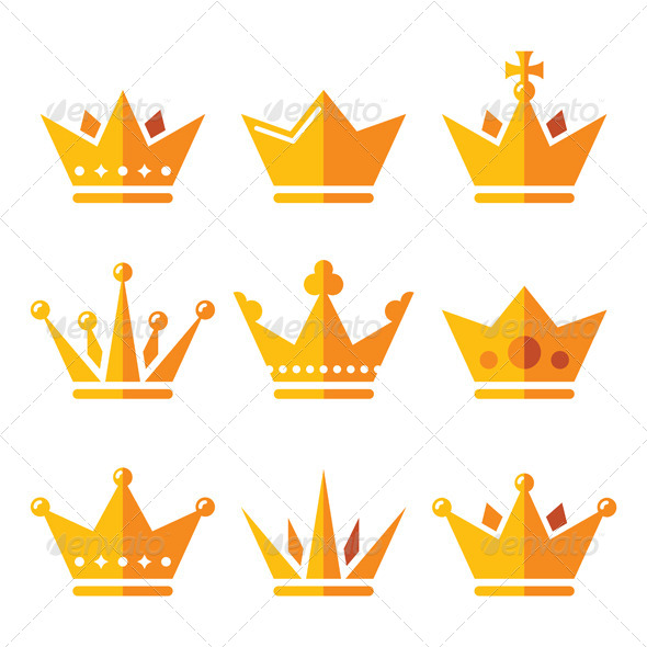 GraphicRiver Gold Crown Royal Family Icons Set 8778774 GraphicRiver Gold Crown Royal Family Icons Set 8778774