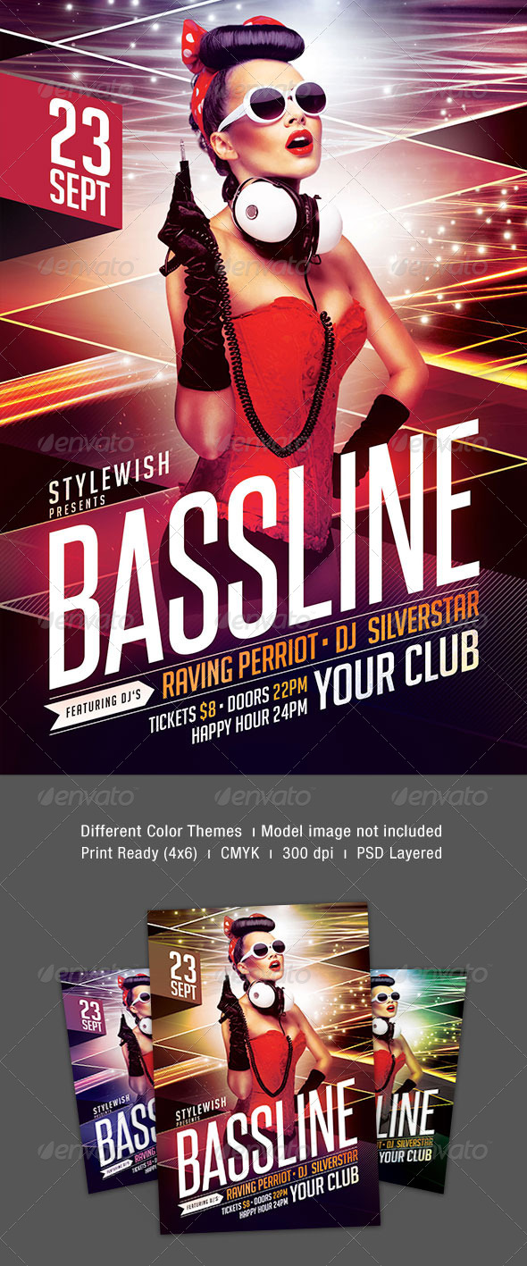 Bassline Flyer (Clubs & Parties)