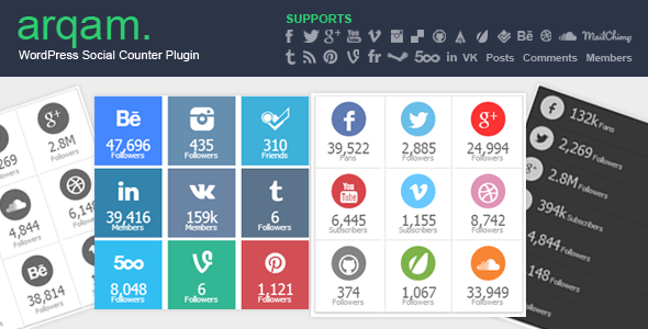 Arqam Retina Responsive WP Social Counter Plugin Arqam Retina Responsive WP Social Counter Plugin