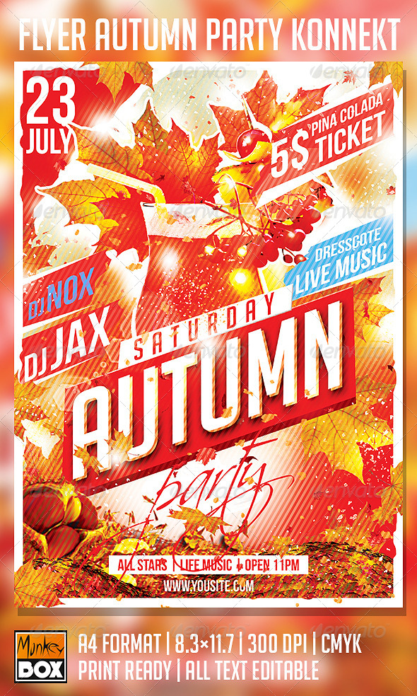 GraphicRiver Flyer Autumn Party Konnekt 8781075 GraphicRiver Flyer Autumn Party Konnekt 8781075