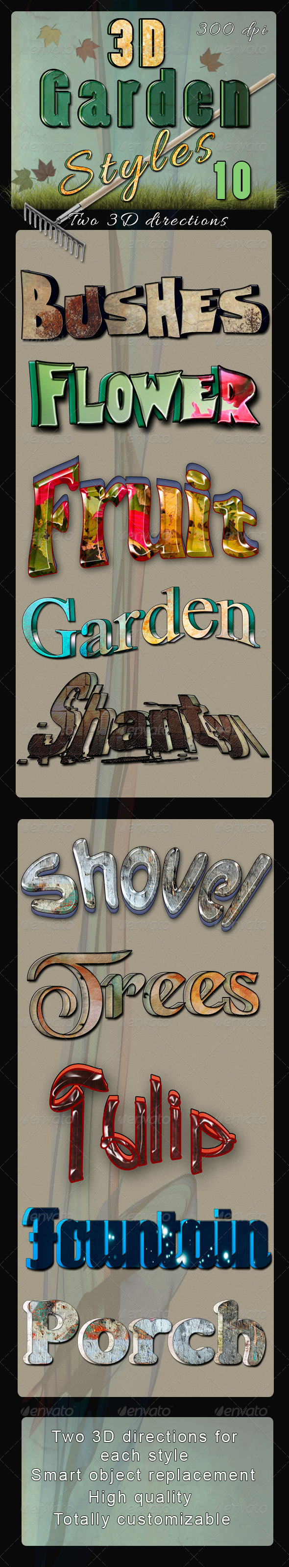 GraphicRiver 3D Garden Text Styles 8781930 GraphicRiver 3D Garden Text Styles 8781930