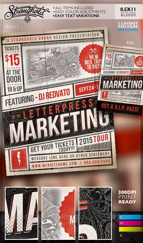 GraphicRiver Vintage Letterpress Event Flyer Template 8777002 GraphicRiver Vintage Letterpress Event Flyer Template 8777002