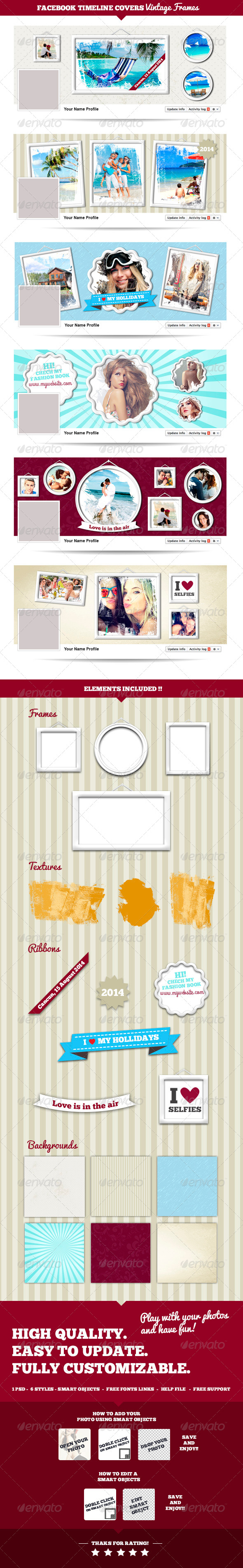 GraphicRiver Facebook Timeline Covers Vintage Frames 8782233 GraphicRiver Facebook Timeline Covers Vintage Frames 8782233