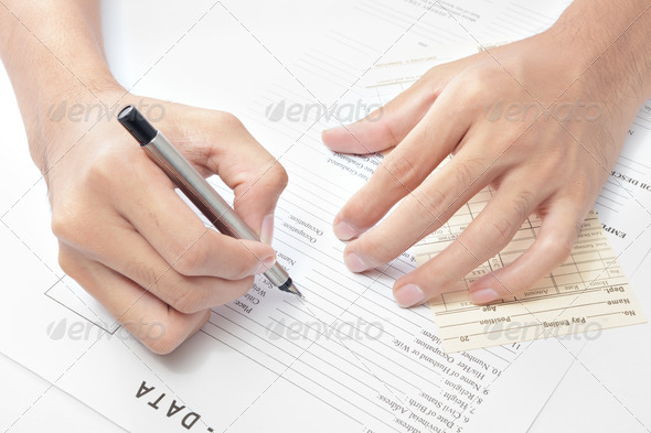 Hand writing job application