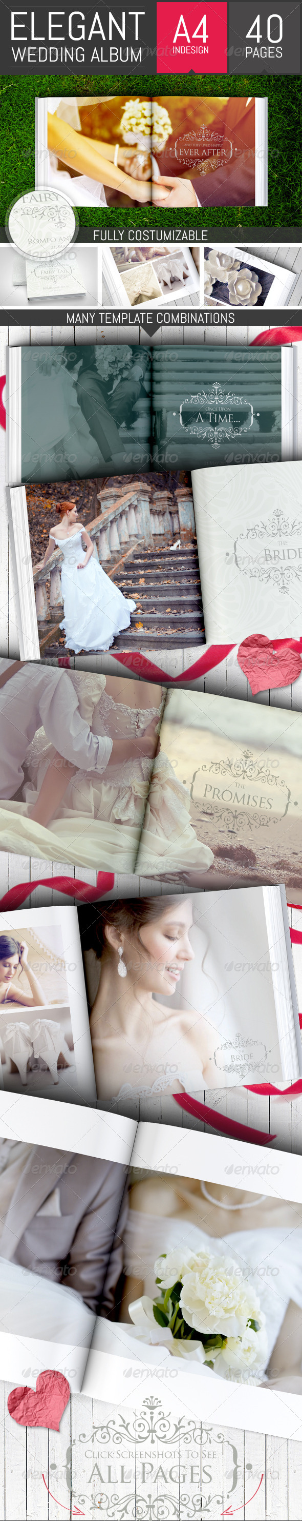 Elegant Square Wedding Photo Album Template (Photo Albums)