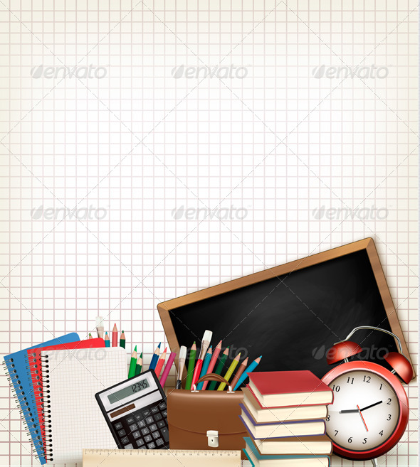 GraphicRiver Education Background with School Supplies 8787396 GraphicRiver Education Background with School Supplies 8787396
