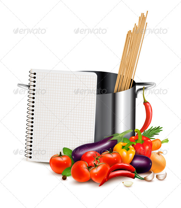 GraphicRiver Recipe Template Cookbook with Vegetables 8787499 GraphicRiver Recipe Template Cookbook with Vegetables 8787499