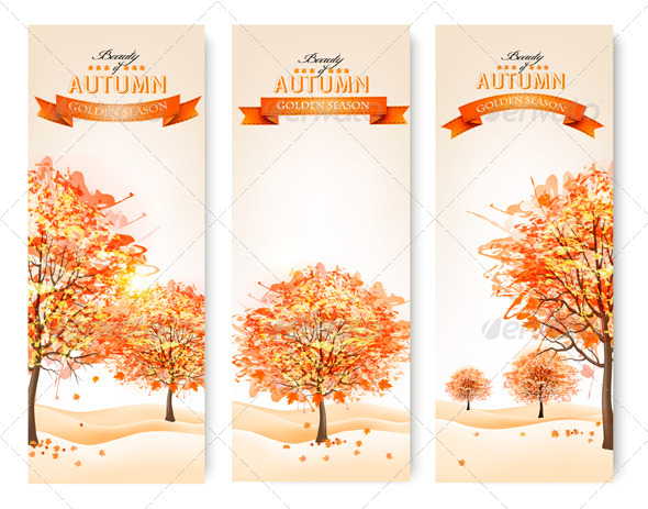 GraphicRiver Three Autumn Abstract Banners with Colorful Leaves 8787536 GraphicRiver Three Autumn Abstract Banners with Colorful Leaves 8787536