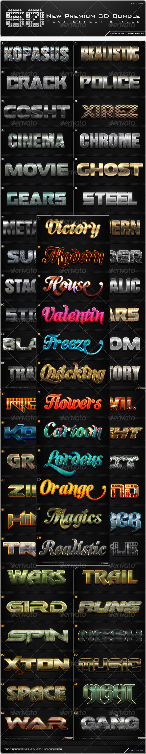 GraphicRiver 60 New Premium 3D Text Effect Styles Bundle #4 8787819 GraphicRiver 60 New Premium 3D Text Effect Styles Bundle #4 8787819