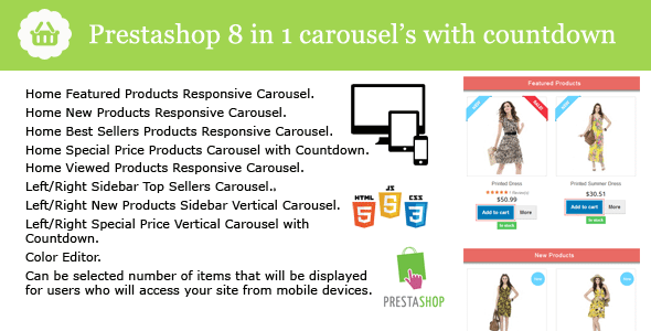 Prestashop 8 in 1 Carousel s with Countdown Pack Module Prestashop 8 in 1 Carousel s with Countdown Pack Module