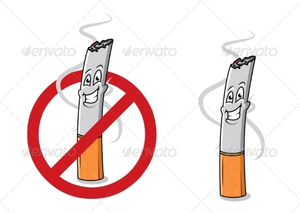 GraphicRiver Cartoon Happy Cigarette Butt 8787988 GraphicRiver Cartoon Happy Cigarette Butt 8787988