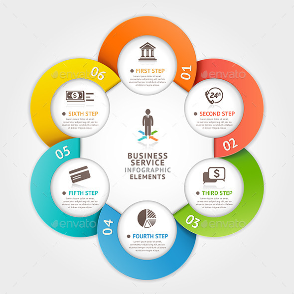 Modern Business Circle Infographic Template.