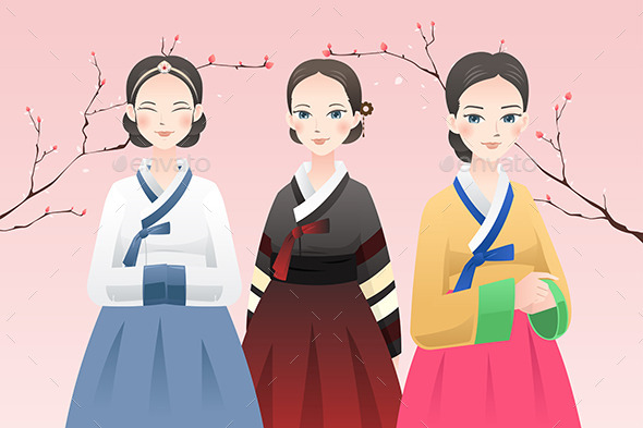 GraphicRiver Women Wearing Traditional Korean Outfit 8789057 GraphicRiver Women Wearing Traditional Korean Outfit 8789057