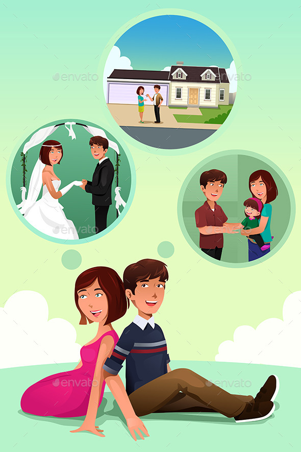 GraphicRiver Young Couple Imagining Their Life Together 8789596 GraphicRiver Young Couple Imagining Their Life Together 8789596
