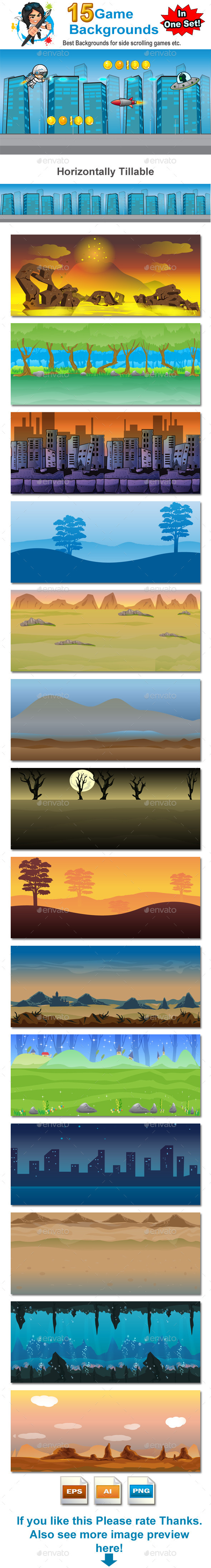 GraphicRiver Game Backgrounds in one Set 8790161 GraphicRiver Game Backgrounds in one Set 8790161