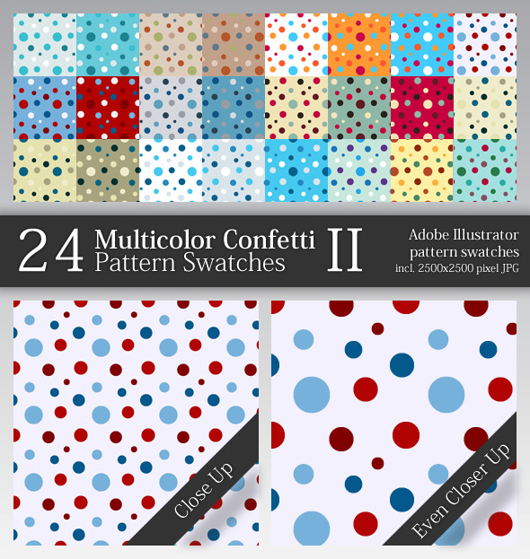 24 Multicolor Confetti Pattern Swatches II 24 Multicolor Confetti Pattern Swatches II