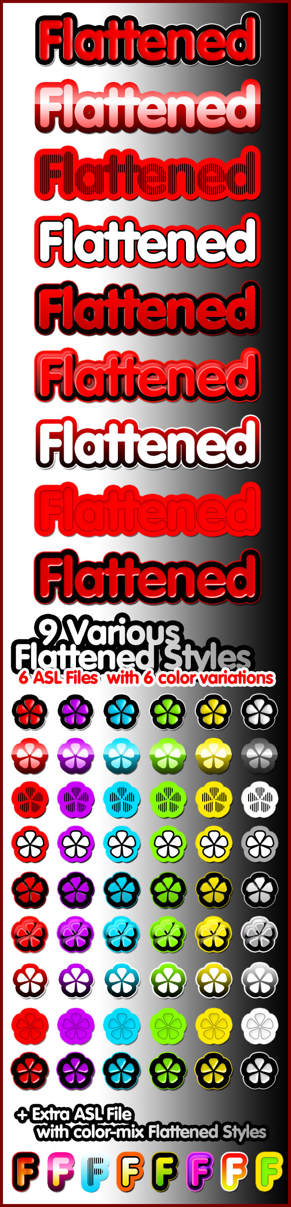 9 Various Flattened Styles - Text Effects Styles