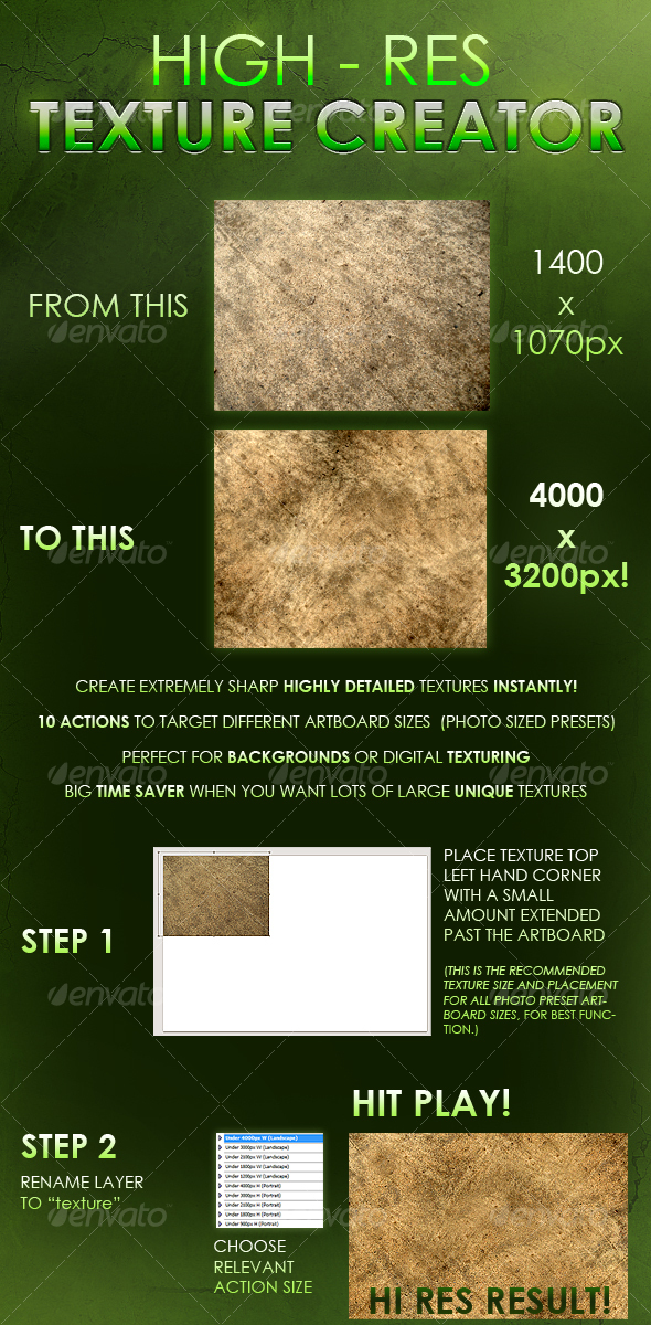 Instant Hi-Res Texture Creator - Utilities Actions