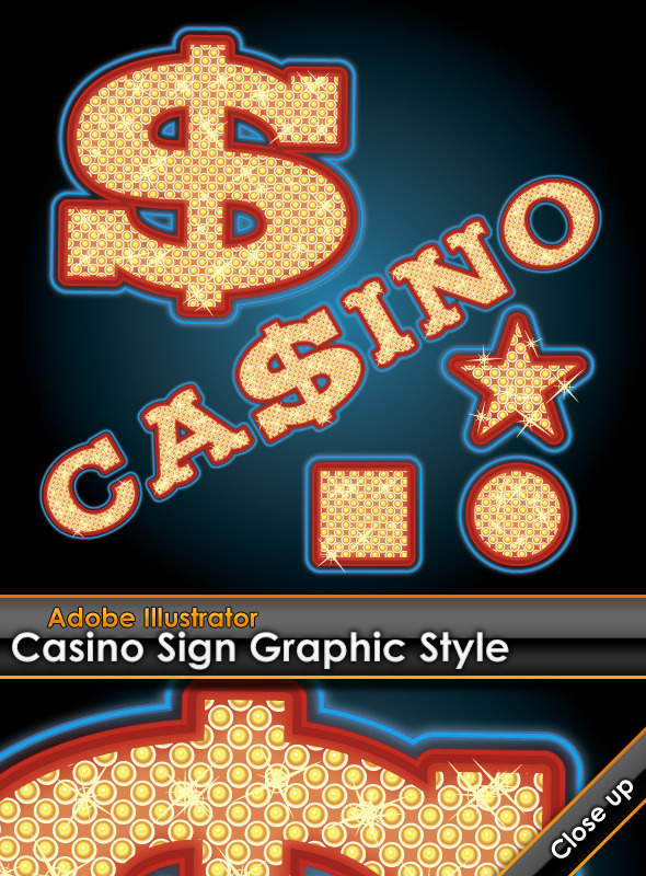 Casino Sign Illustrator Graphic Style Casino Sign Illustrator Graphic Style