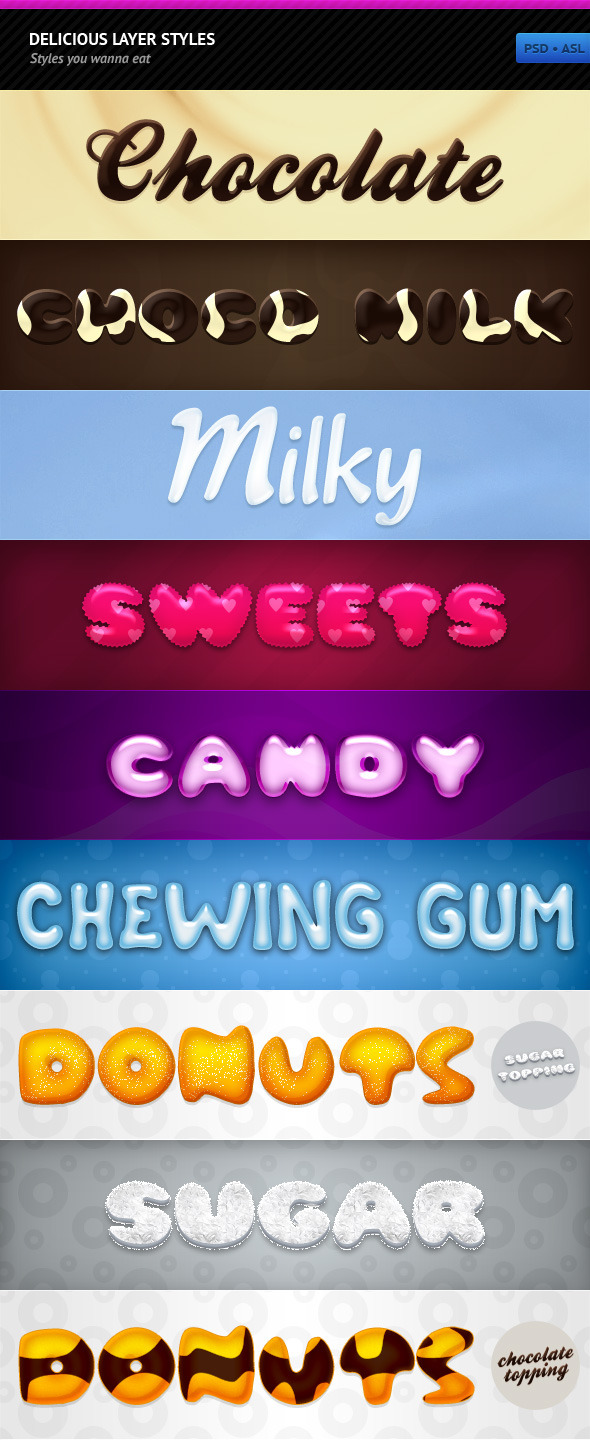 Delicious Layer Styles - Text Effects Styles