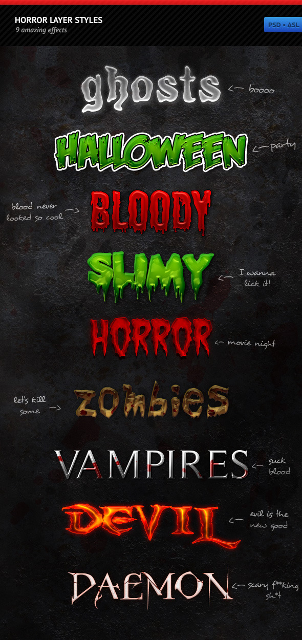 Horror Layer Styles - Text Effects Styles