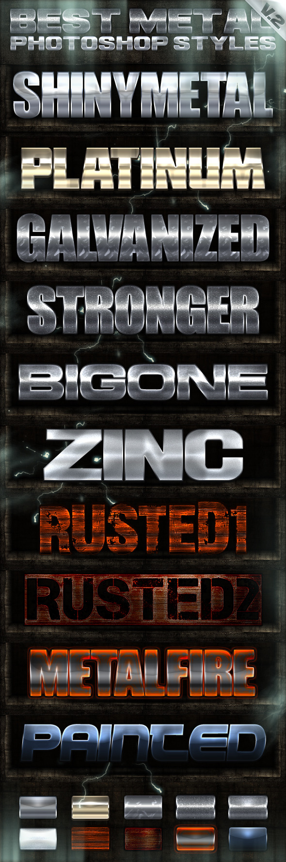 10 Metal Photoshop Styles 2of2 10 Metal Photoshop Styles 2of2