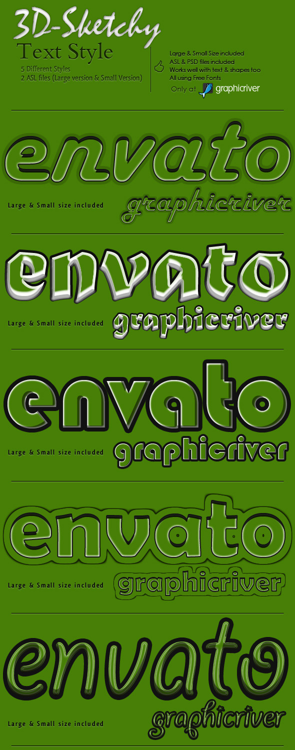3D Sketchy Text Styles - Text Effects Styles